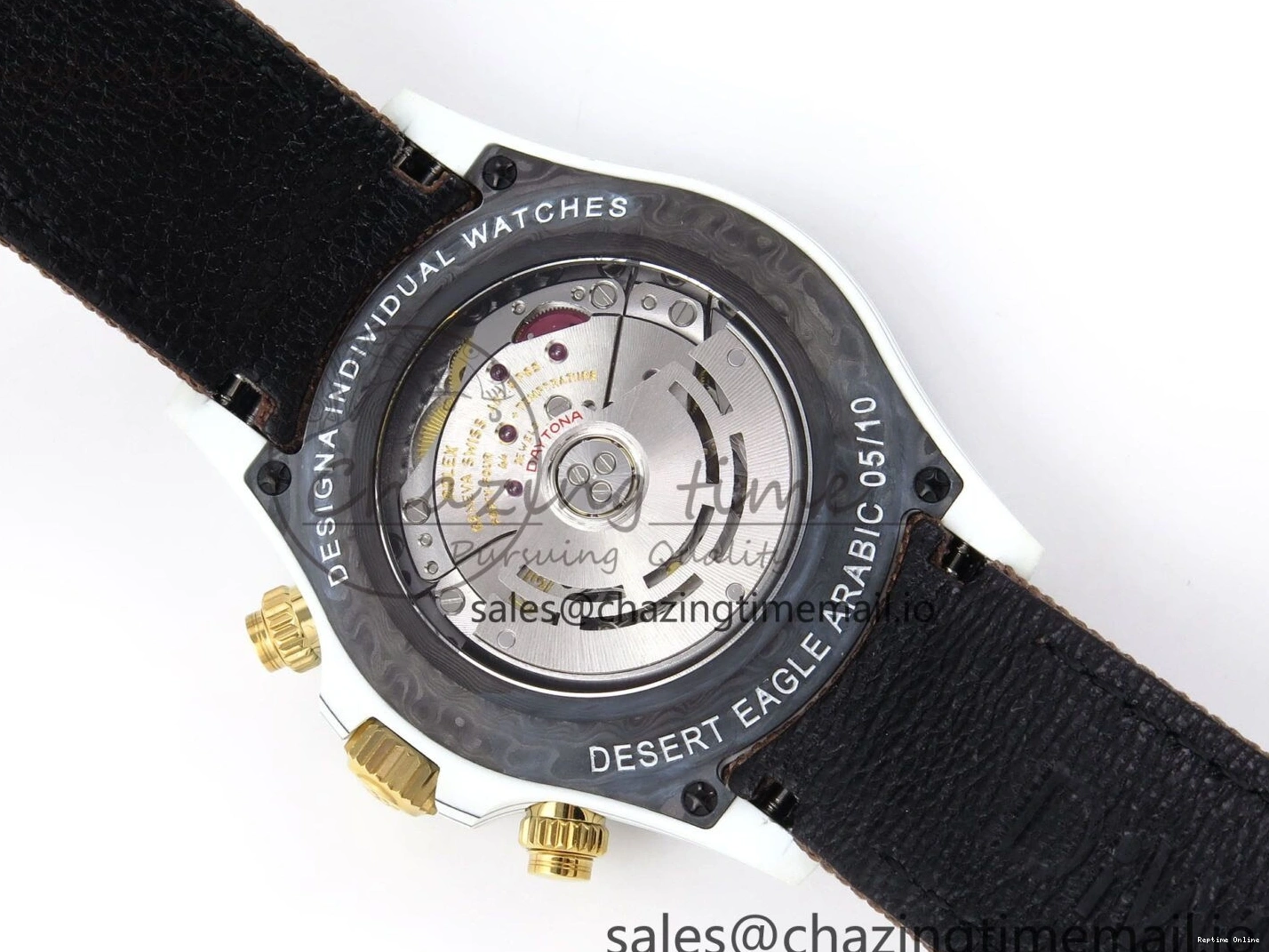 0120 Refined Daytona DIW “DESERT EAGLE”  White Carbon DIWF 1:1 Best Edition Cream Brown Dial on Brown Nylon Strap SH 1074